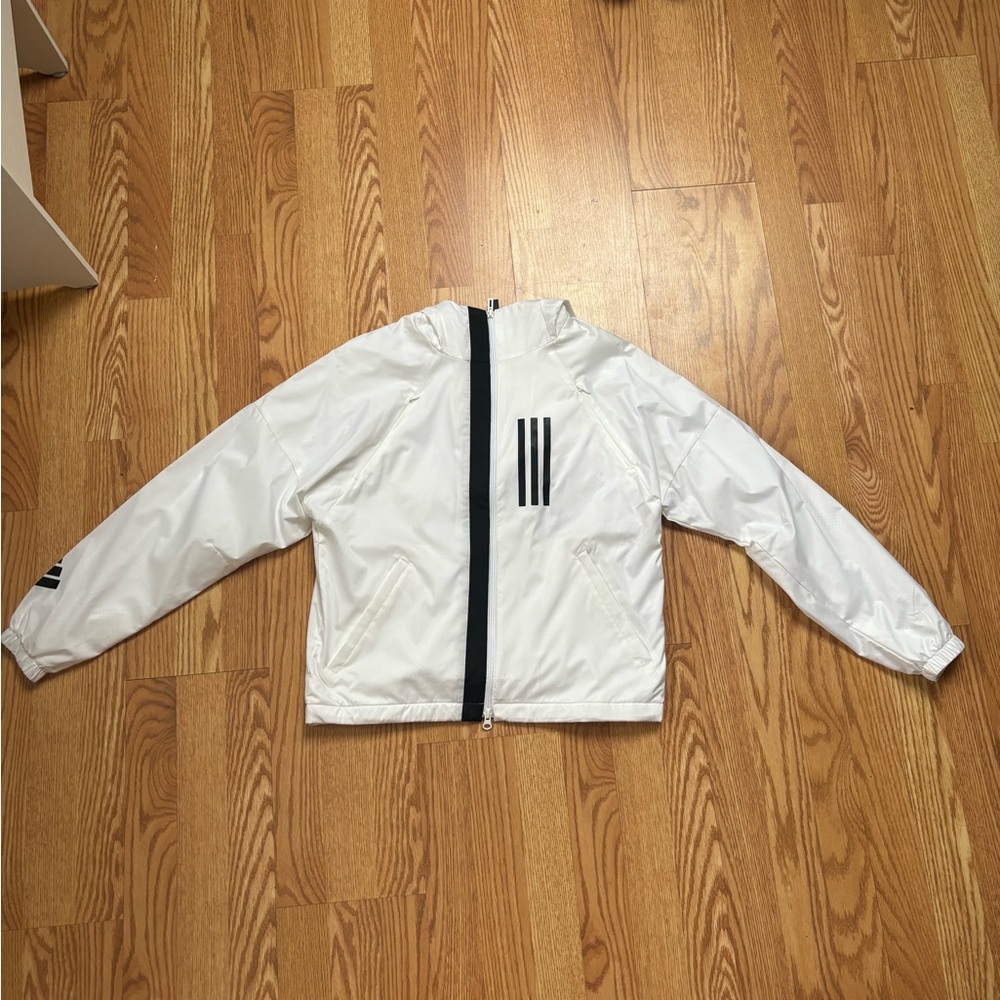 Adidas White Jacket with Black Stripes